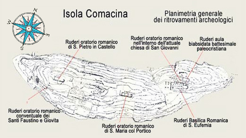 Archäologischen Funde - Insel Comacina